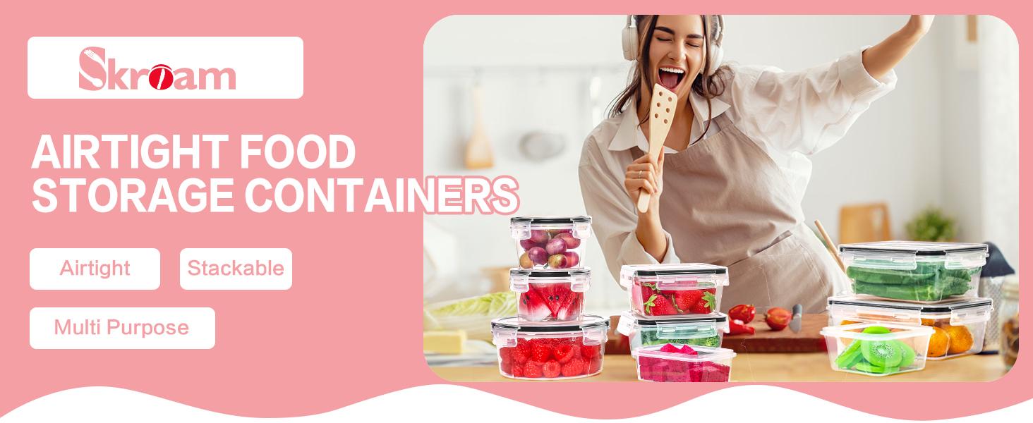 36 Pack Food Storage Containers (18 Airtight Kitchen Storage & 18 Lids), Plastic BPA-Free Meal Prep Container for Pantry Organizers and Storage with Free Labels & Marker