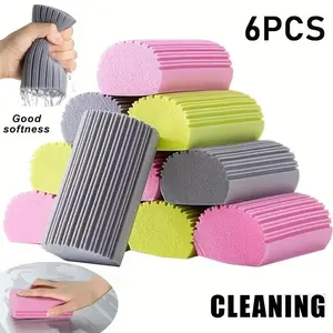 6 packaging. Magic dust cleaning sponge, PVA sponge, suitable for wet wiping of blinds, glass kickboards, ventilation openings, railings, and windows