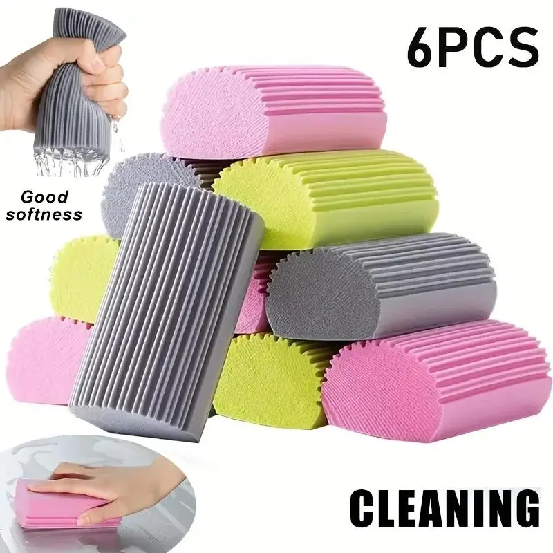 6 packaging. Magic dust cleaning sponge, PVA sponge, Scrub Sponge, All Purpose Sponges, suitable for wet wiping of blinds, glass kickboards, ventilation openings, railings, and windows