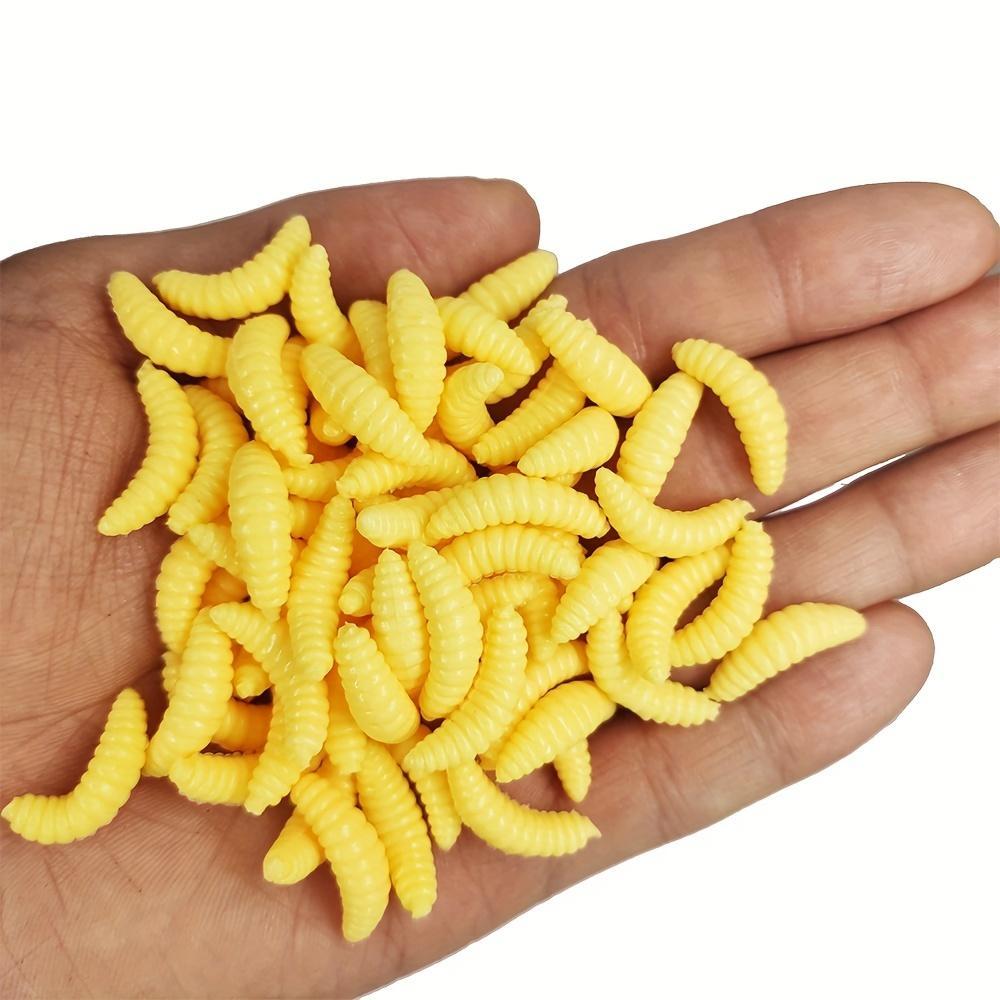 Artificial Maggot Soft Lure Set, 50pcs/set Irresistible Smelly Worms For Fishing, Fishing Accessories For Outdoor Fishing, Fishing Equipment, Fishing Lures Kit