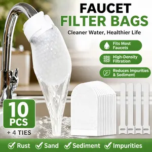 Universal faucet filter bag, effectively filters tap water and mountain spring water, removes rust and various impurities