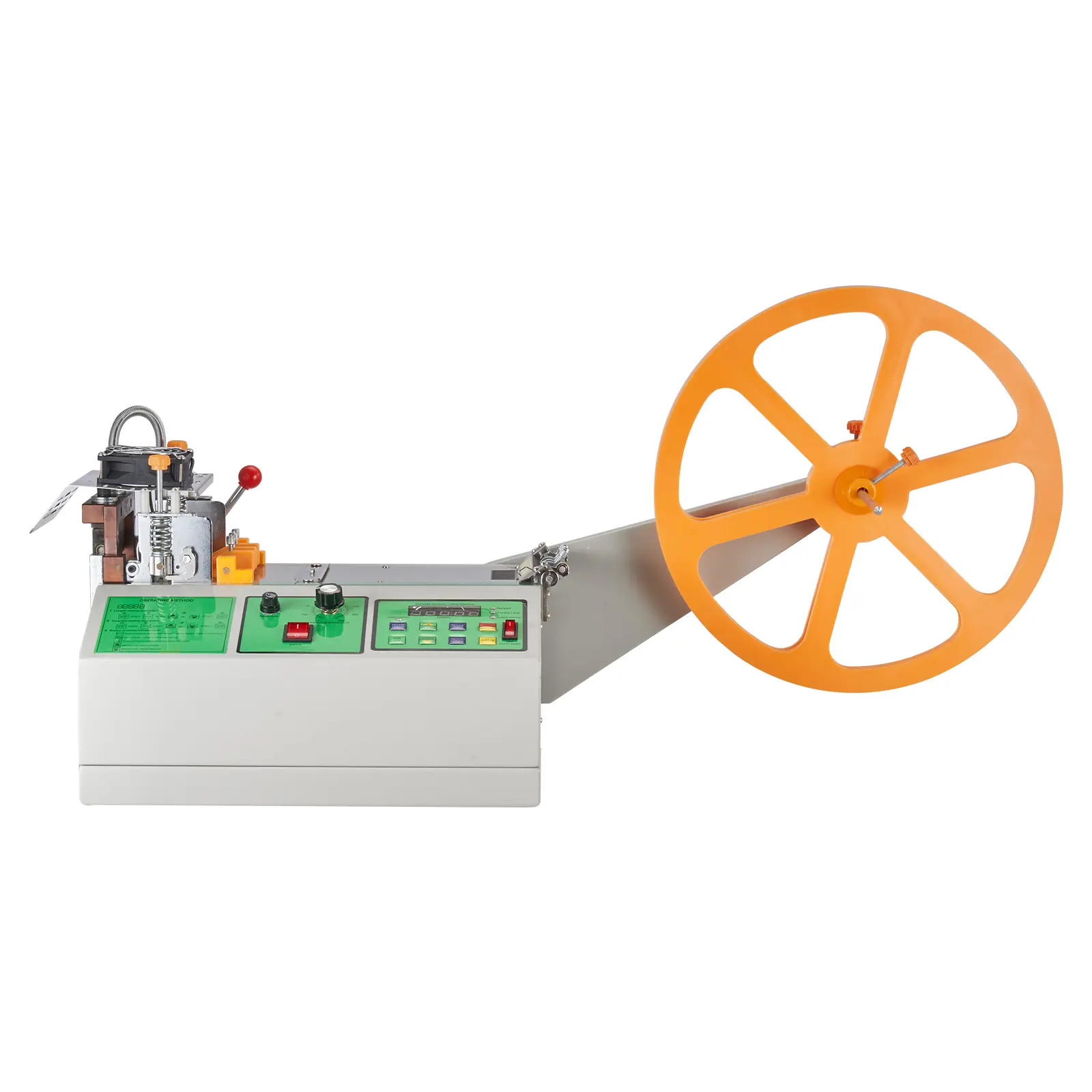 Automatic Webbing Cutter Machine with LCD Display, Cutter Unit, Adjustable Temperature, Hot-Cold Functionality, for Nylon Webbing, Elastic Bands, Shoelaces, Zipper Tapes