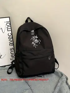 Gothic Unicorn Print Backpack, Unisex Casual Style, Durable Nylon Material, Perfect for School & Daily Use, Trendy Fashion Accessory