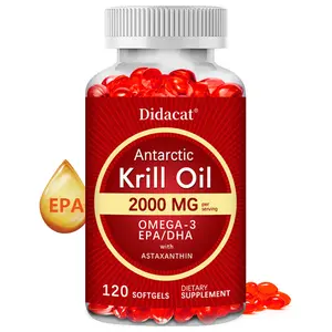Didacat Antarctic Krill Oil Health Supplement, Supports Joint Health, Supports heart and Brain Health, 120 Capsules