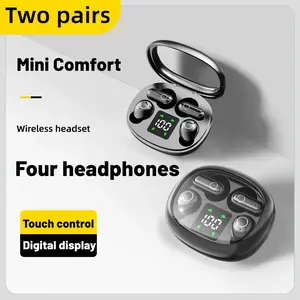 MOKATA️ 2026 New Mini Invisible Wireless Bluetooth Earphones (2 Pairs) - Short-Stem Tiny Earplugs, Waterproof, Noise Cancelling with Microphone, Dual-Use for Sports, Commuting, Audio Head Electronic Accessories, Wireless Earphones