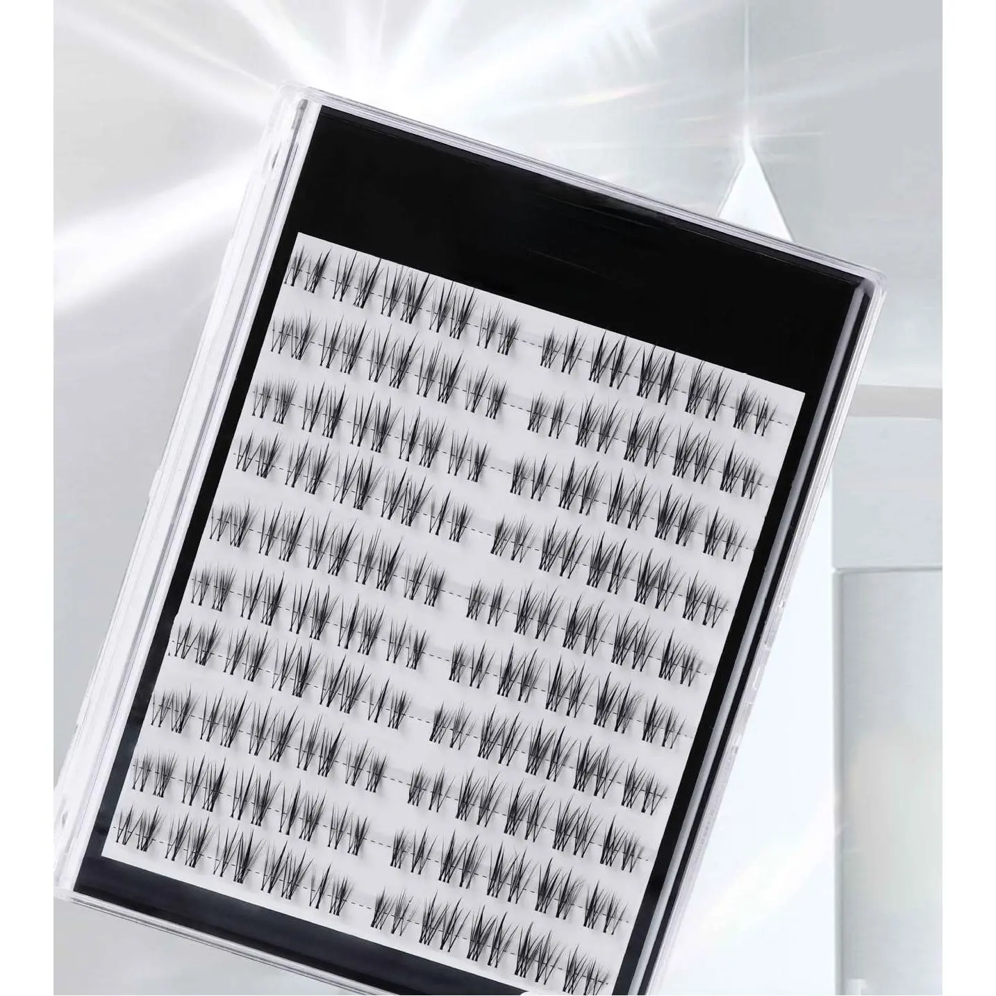 Self-Adhesive Segmented Cosmetic False Eyelashes, Lightweight Synthetic Upper Lashes for Fluffy Round Eye Look, Jasmine Style Easy Wear for Everyday, Lash Extensions