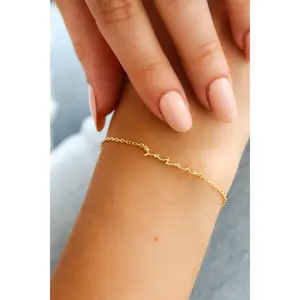 14K Gold Name Bracelet,Personalized Name Bracelet,Dainty Layering Bracelet,Custom Name Jewelry,Gift For Mom