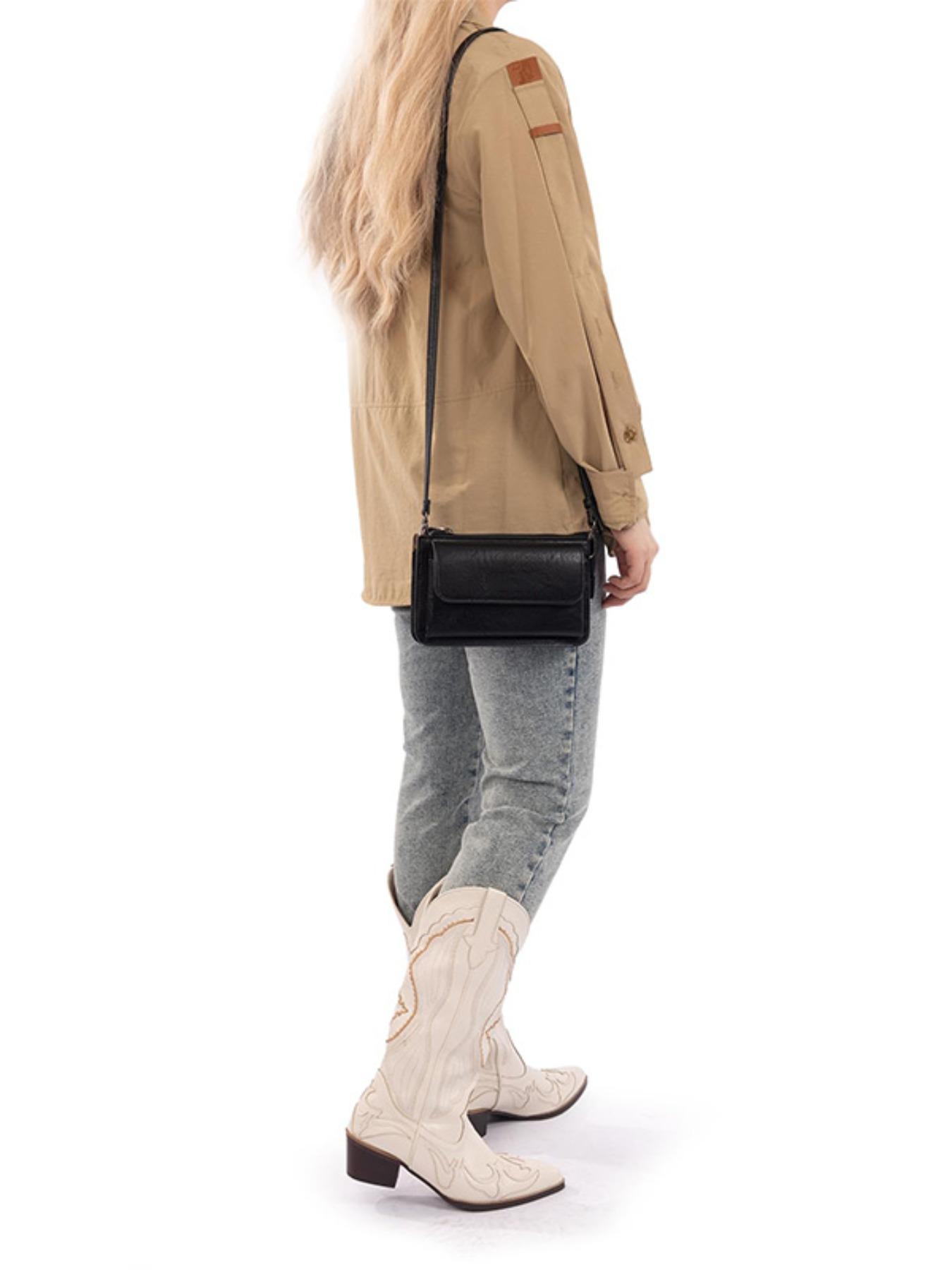 Retro Crossbody Wallet Purse Vegan PU Small Purses for Women, Casual Style with Phone Pocket and Adjustable Strap, All Seasons