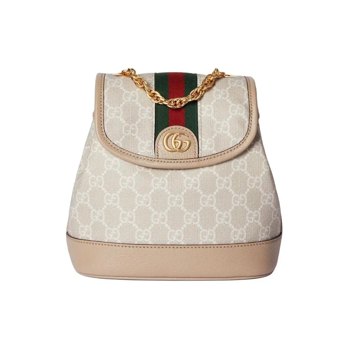 Gucci Ophidia Mini Backpack for Women – Canvas with Adjustable Double-G Strap, Beige and White