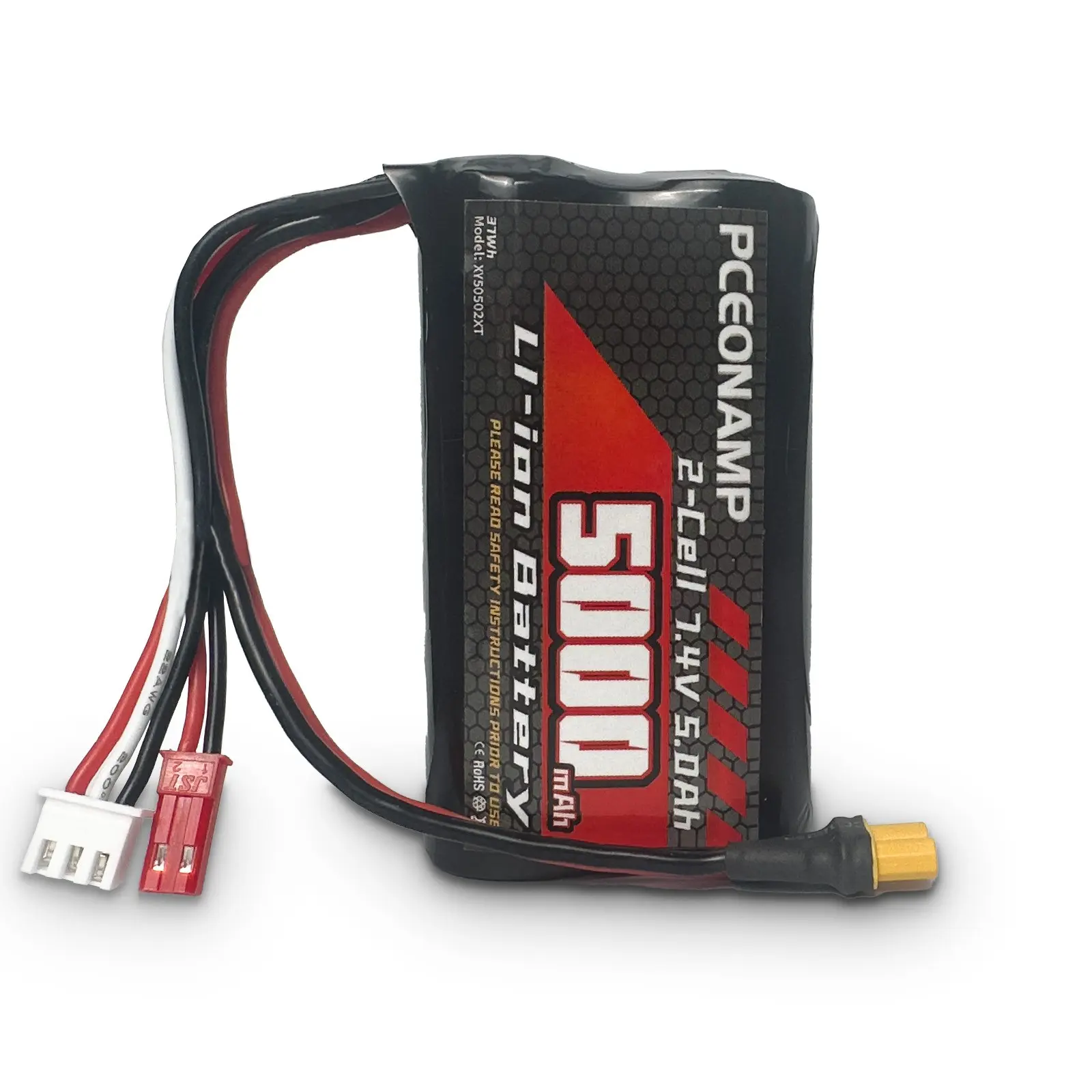 PCEONAMP TX16S Battery 5000mAh 2S 7.4V with JST Plug JST-XH and XT30 Plug Fit for Transmitter TX16s RC4GS, RC6GS 1 Pack