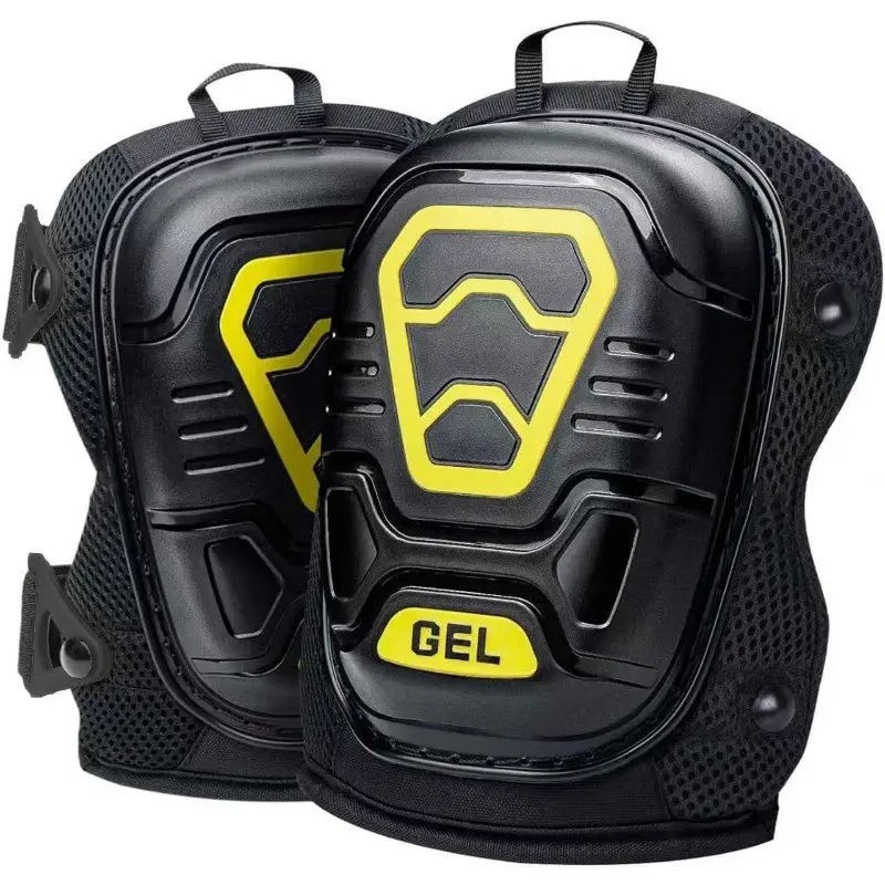 Gel Cushion Work Knee Pads, Heavy Duty Hard Shell Anti-Slip Protective Knee Pads, Safety Gear, with Adjustable Elastic Straps, Ergonomic Knee Protector for Construction, Flooring, Gardening, Cleaning & Manual Labor Work