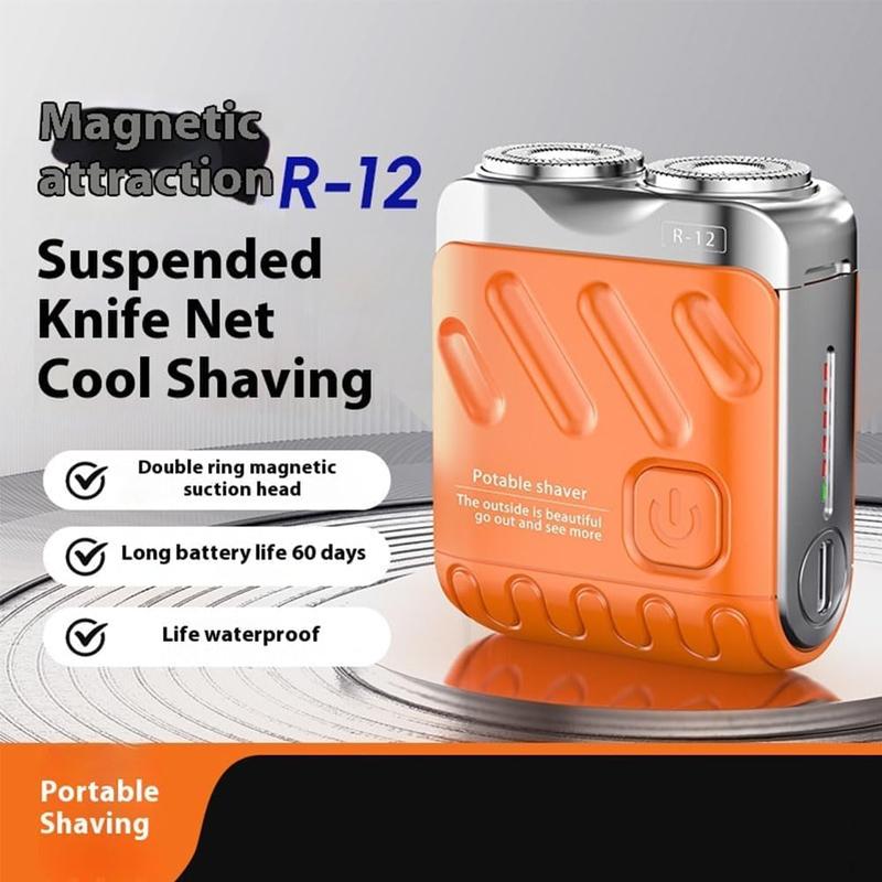 R-12 Luggage Electric Shaver, Beard Shaver Mini and Portable Suitcase Design, Razor USB Rechargeable One-Button for Home Travel Comfort Water Proof