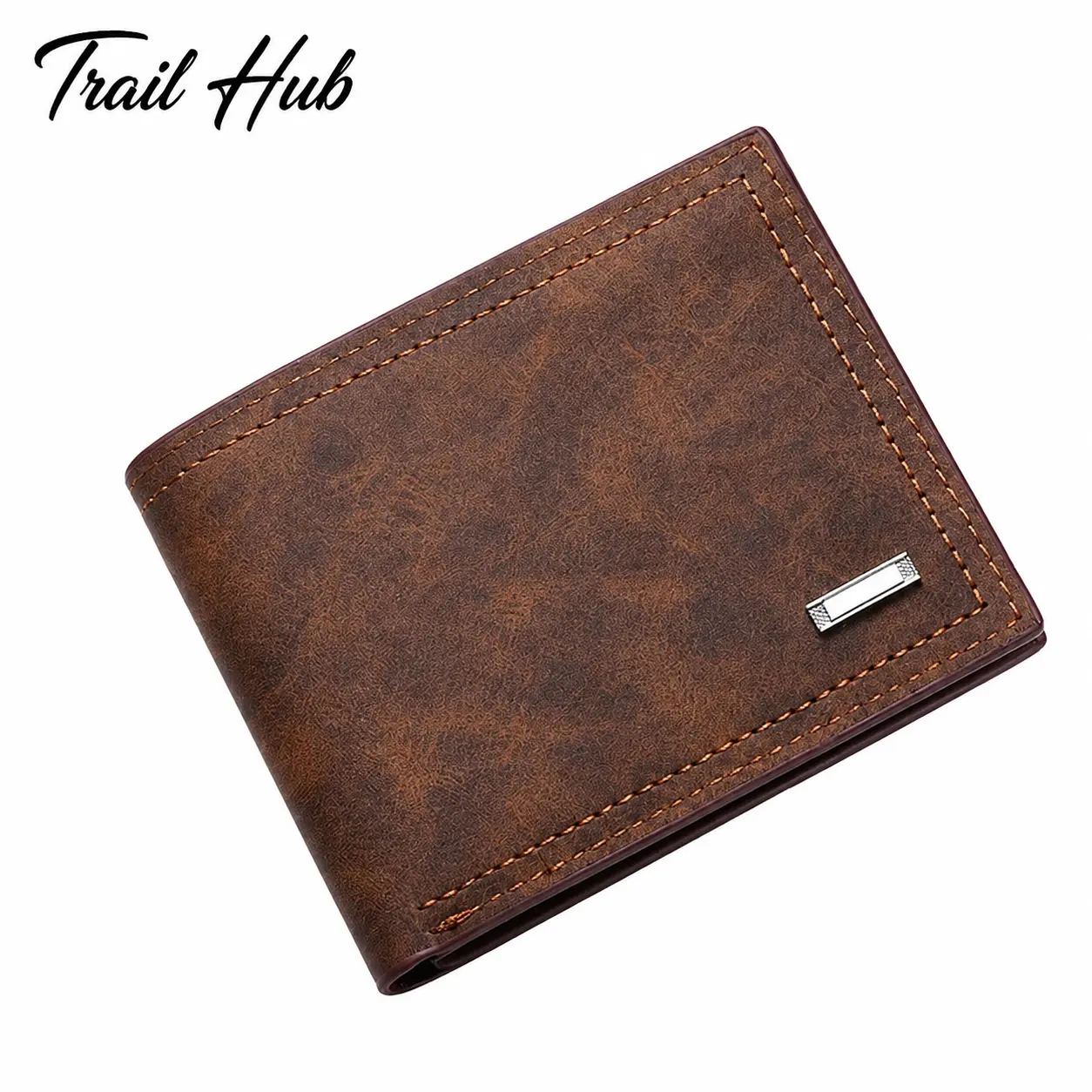 Slim Genuine Leather Men's Wallet with RFID Blocking, Minimalist Bifold Design Featuring Card Slots, Cash Compartment, and ID Window – Compact Everyday Carry for Professionals