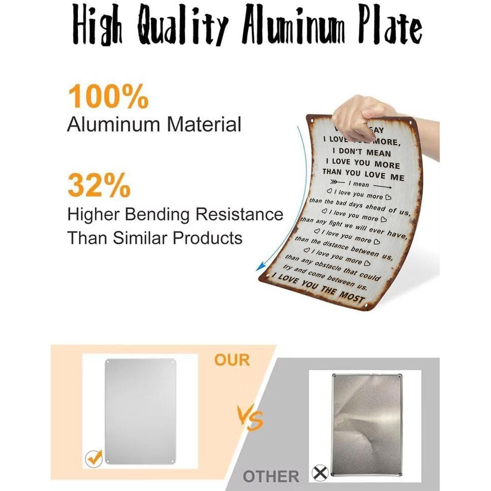 8x12 Inch Aluminum "I Love You More" Metal Sign – Heartwarming Wall Art for Bedroom, Living Room & Anniversary Decor. Rustic Metal Style, Waterproof & Sentimental. Ideal Gift for Partners, Anniversaries & Weddings.