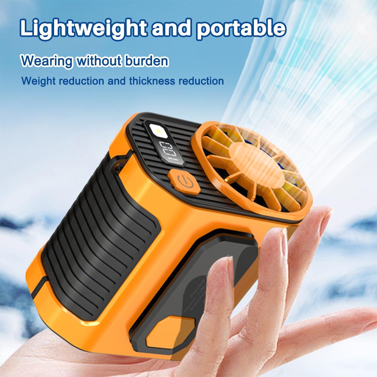 Portable Waist Clip Fan, Cool Clip Fan Under Shirt, Personal   Belt Fan Clip On Waist Portable Cooling Fan, with LED Light, USB Rechargeable Portable Waist Fan for Outdoor Play and Work