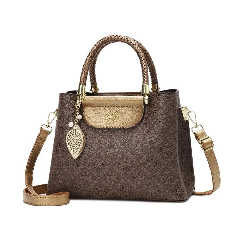 brown hand bag