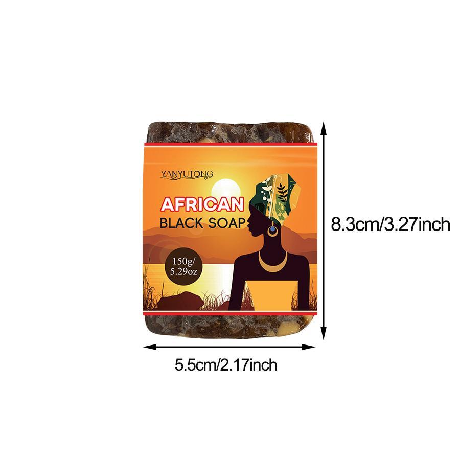African Black Soap, 2 Counts/set Natural Shea Butter Black Soap, Plant Essential Oils Facial Cleanser, Deep Cleansing Bath Soap, Body Skin Care Soap