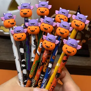 20/30pcs Creative Easy Halloween Pumpkin Series Stationery Gift Box, Random Color Wooden Pencils, Campus Design Theme Pencils, Durable Material, Lightweight Novelty Pencils Teacher Supplies