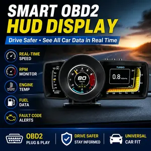 Drive Safer & Smarter – P8 OBD2 Head Up Display, Real-Time Speed, RPM, Engine Temp, Fuel & Fault Code Monitor, Universal Car Smart Dashboard Upgrade