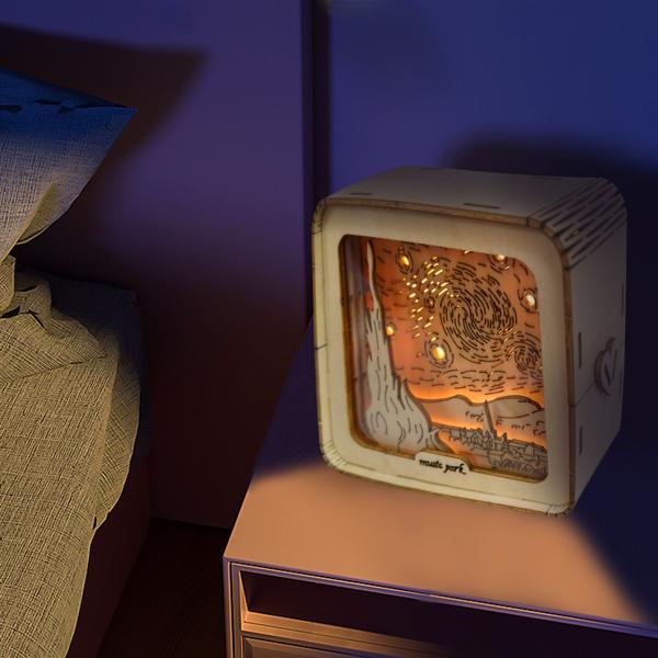 3D Wooden Puzzles For Adults Starry Sky Model Kit Night Lights Desk Decorations Birthday Gifts For Women