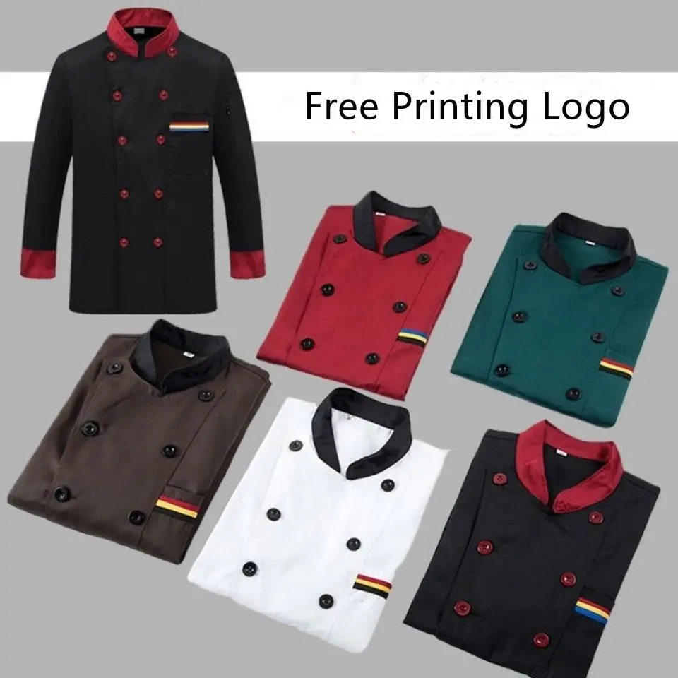 Chef Long Sleeve Summer Set Restaurant Hotel Kitchen Workwear Men and Women Youth Breathable Thin Chef Jacket Apron chef coat
