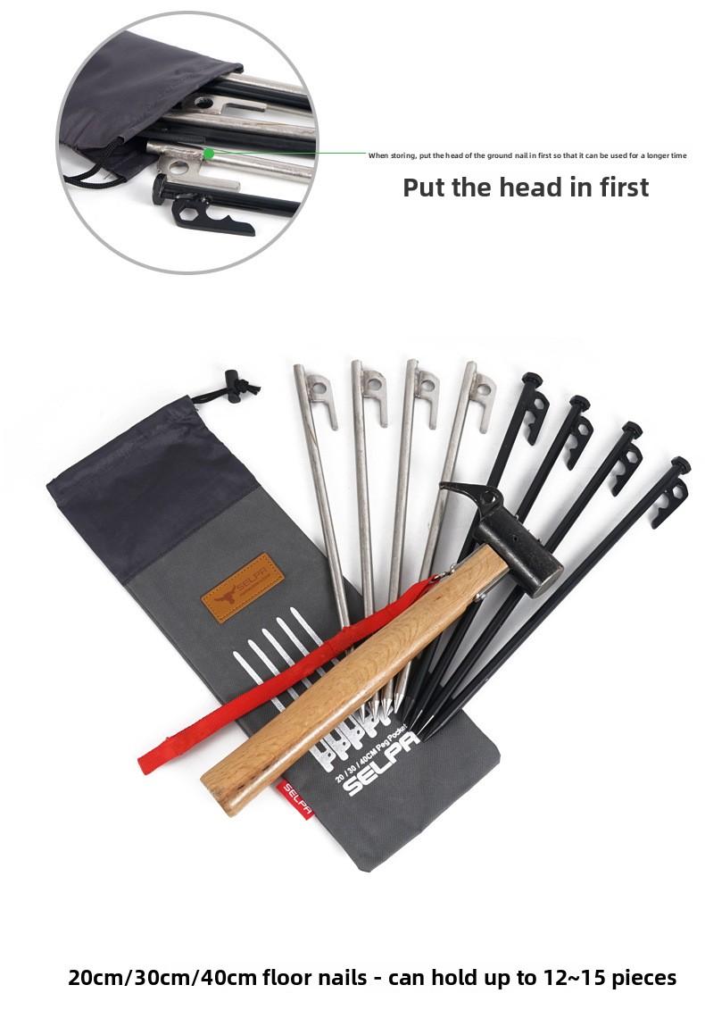 30CM Ground Nail Bag Outdoor Camping Tent Ground Nail Storage Bag Camping Tools Thickened Oxford Cloth Storage Bag