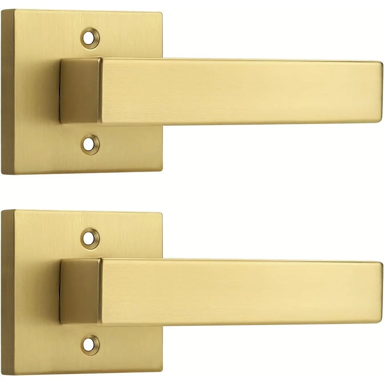 2 Pack  Dummy Door Handles,Modern Closet Door Knobs,Heavy Duty Interior Non-Turning Handle Reversible for Right & Left Handed Side