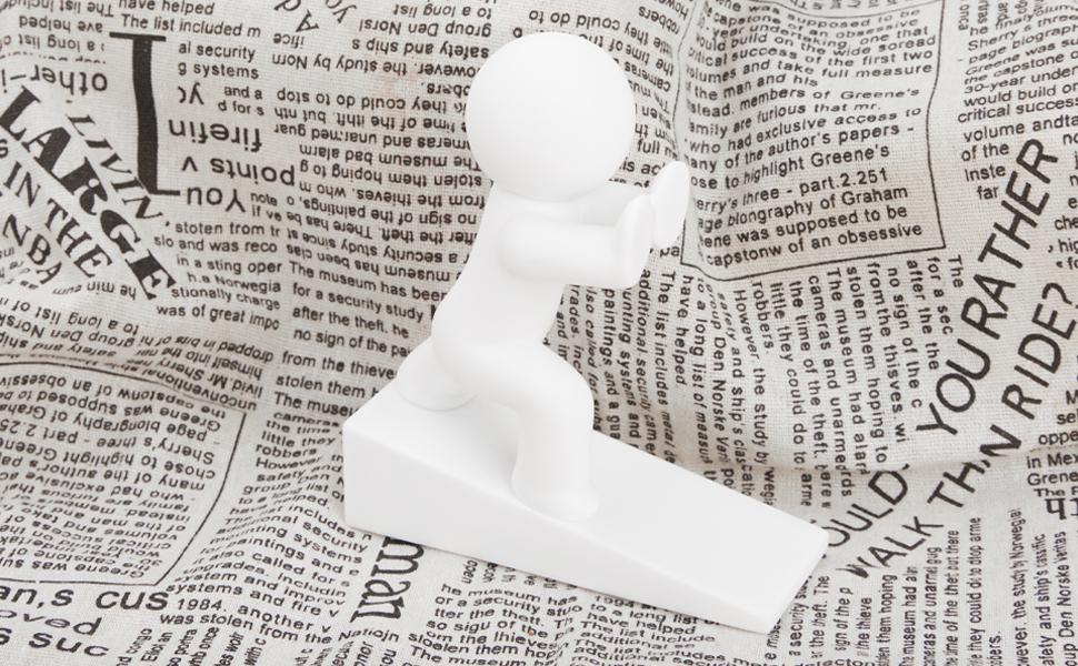 Cute Door Stopper Wedge, Non-Slip Door Stops for Bottom of Door, Keep Doors Open for Kids Pets, White 1 Pack