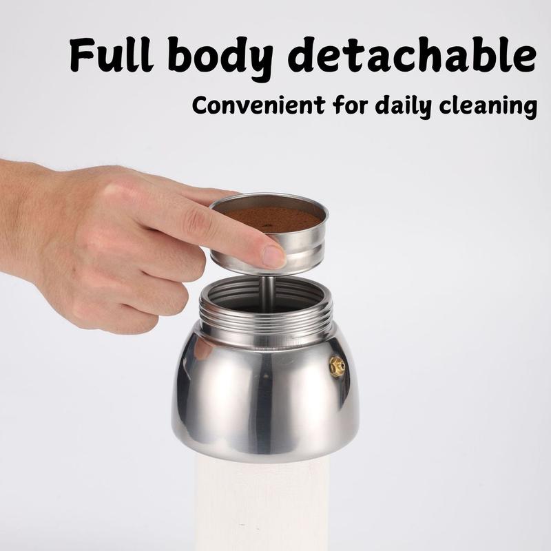 Coffee Pot, Clear Modern Coffee Pot, Glass High Temperature Resistant, Home Multifunctional Portable Hand Brewing, for Home Office Dormitory Use
