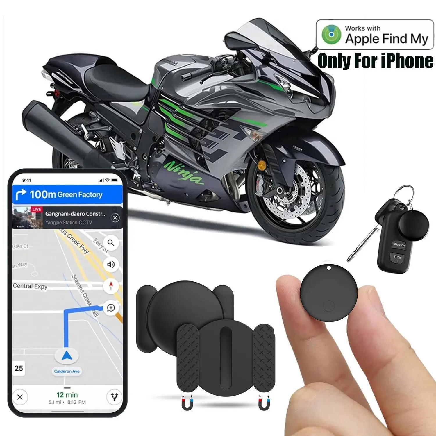 Magnetic GPS Tracker, Wireless Positioning Tracker with Adhesive Silicone Cover, Anti-lost Hidden Air Tag, Finder Tag, Smart Tracking Tag for Car, Bike, Motorcycle, Tracking Devices For Cars Hidden, Smart & Wearable Devices, Hidden GPS Trackers