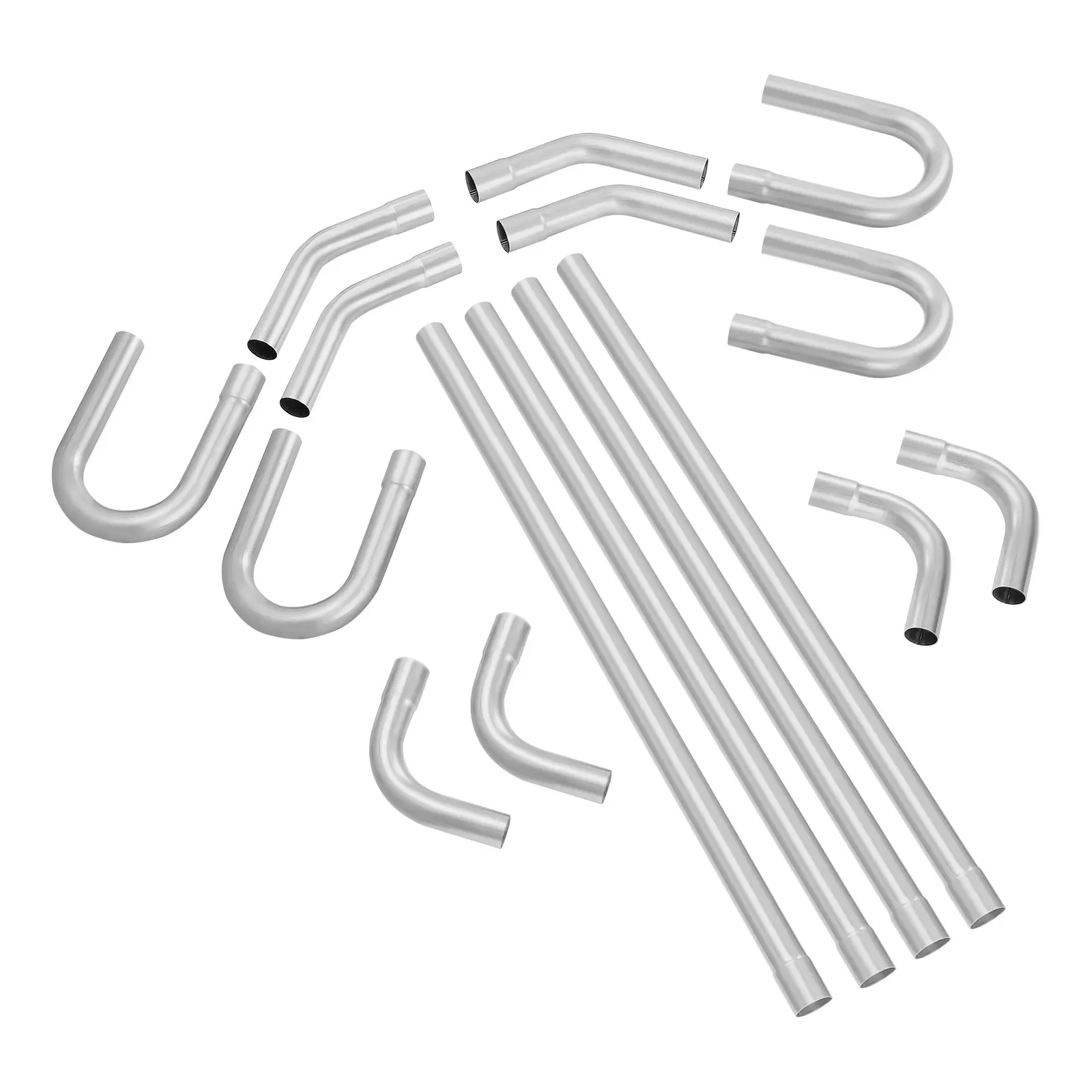 VEVOR Exhaust Kit, 16pcs, DIY Universal Galvanized Steel Exhaust Kit with Slip-Fit Joint Large Exhaust Tube, Rust-Proof Exhaust Pipe for Exhaust System, Fit for Garage/Auto Repair Store/4S Store