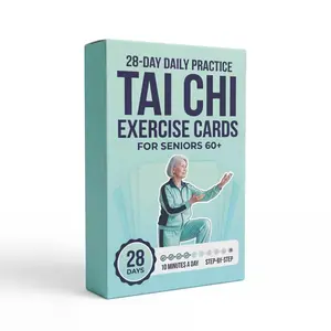 54 Tai Chi Exercise Cards for Seniors over 60, 28-Day Daily Practice Plan, Balance & Flexibility Workout Set, Ideal Gift for Elderly Parents