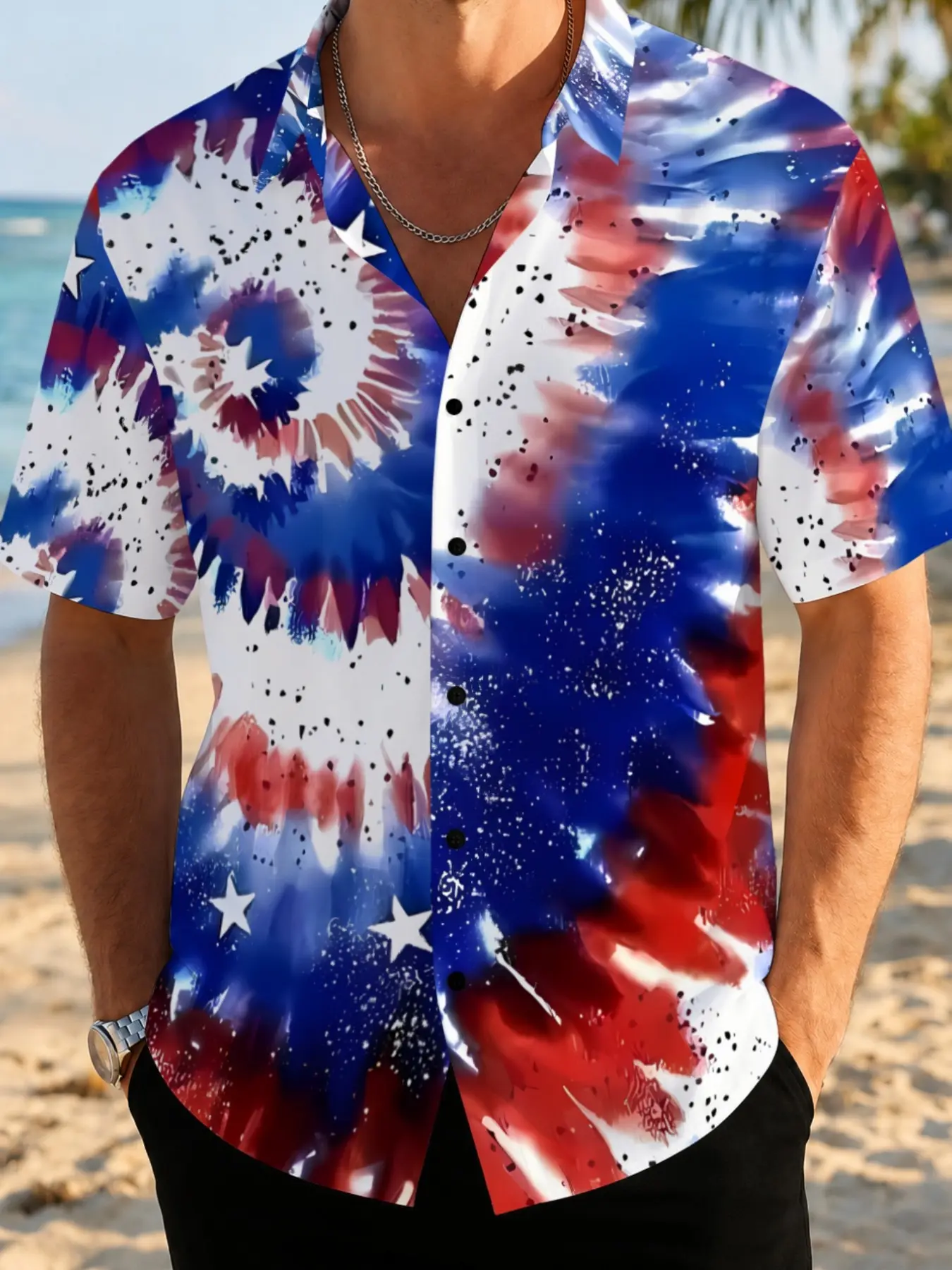 Men's Casual Printed Shirt, Summer New Top, Street Fashion, Comfortable Fit, Ideal for Daily Wear, Slim-Fitting Blouse/shirt