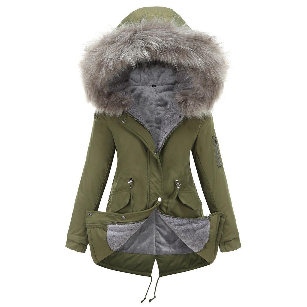 Women's winter warm coat, thickened waterproof fleece-lined parka, oversized military-style windbreaker, hooded padded jacket, double-layer padded jacket Women's winter warm coat, thickened waterproof fleece-lined parka, oversized military-style windbreaker, hooded padded jacket, double-layer padded jacket