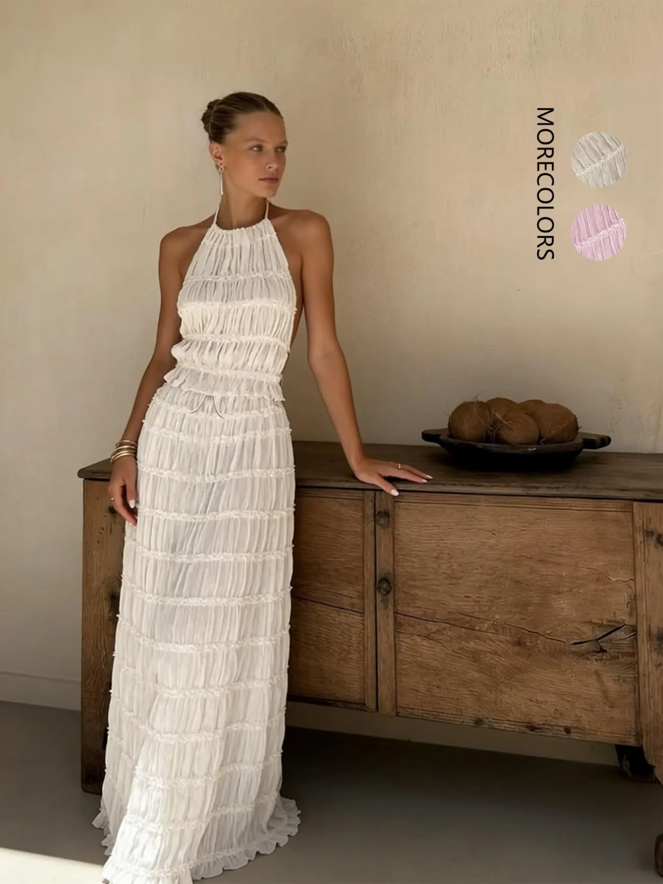 Elegant Fashion Lace Backless Sleeveless Tie Vest Top & Long Lace Skirt Set, Summer Women's Outfit, Chic Stylish and Comfortable
