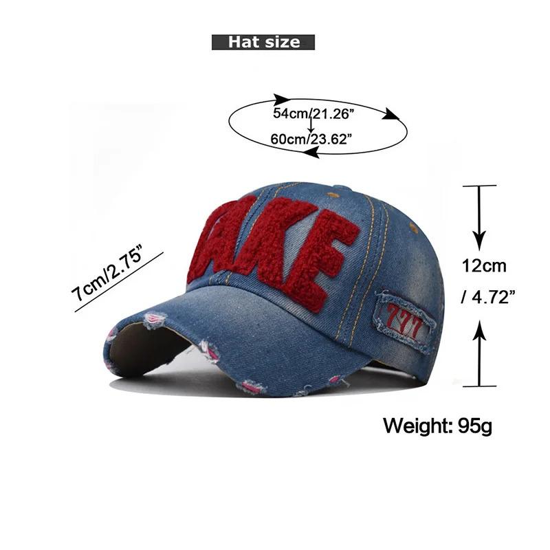 Man And Women TAKE Denim Baseball Caps Washed With Large Embroidery Denim Duckbill Caps Simple Versatile Street Outdoor Hats B60