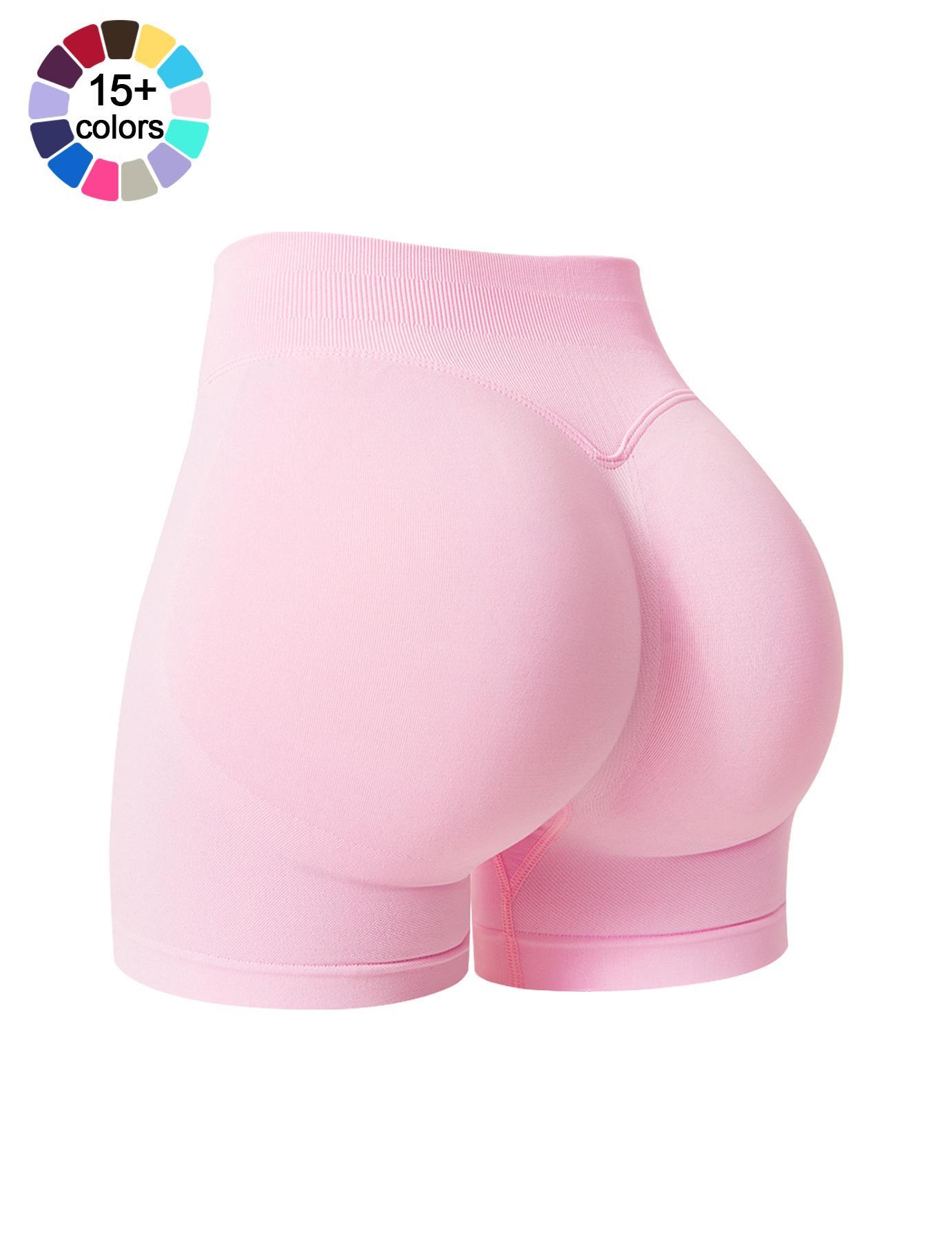 Women's Solid High Waist Gym Shorts, Breathable Comfortable Seamless Skinny Shorts, Ladies Sportswear for Indoor Outdoor Wear, Gym Workout Clothes, Workout Bottoms