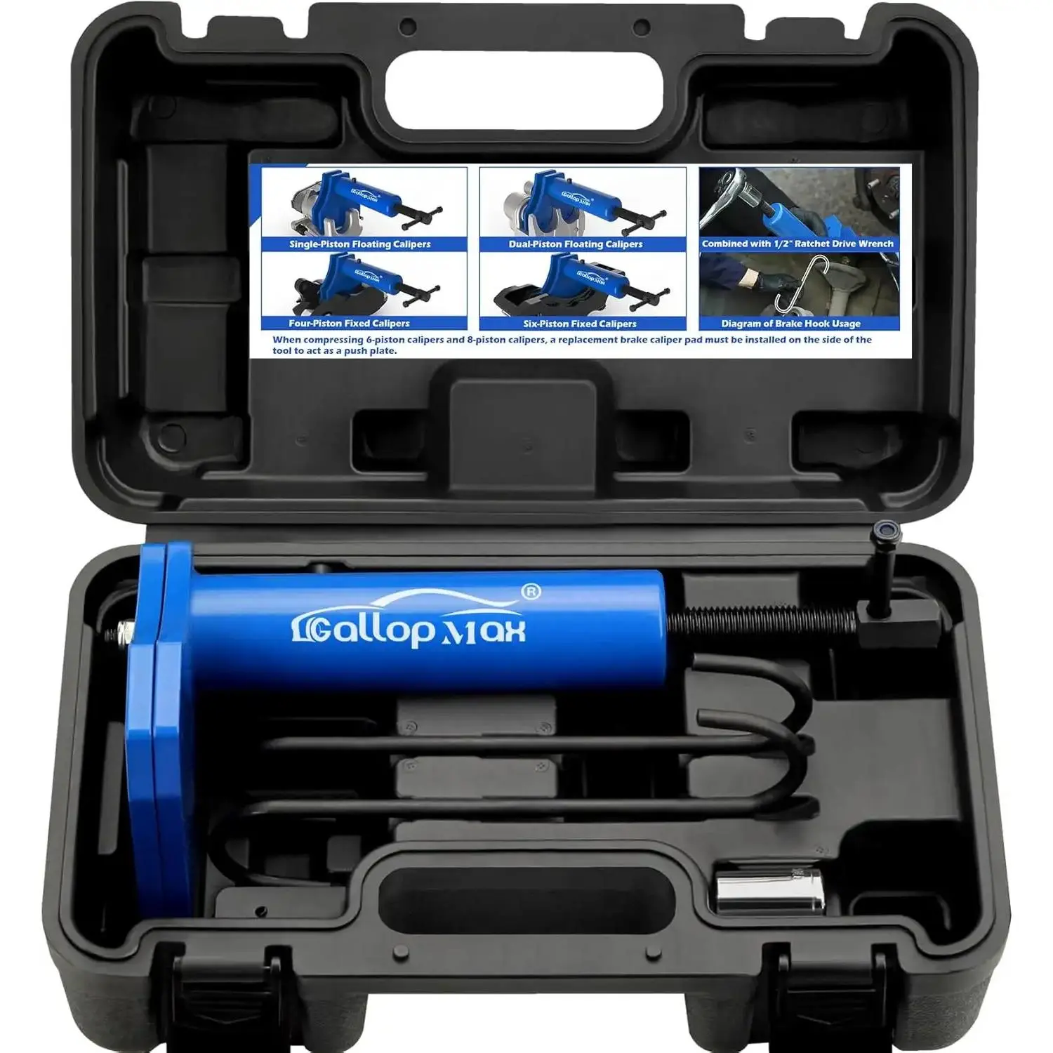 Multi Piston Brake Caliper Compression Tool Brake Caliper Press Tool Duty Brake Pad Tool, Patented