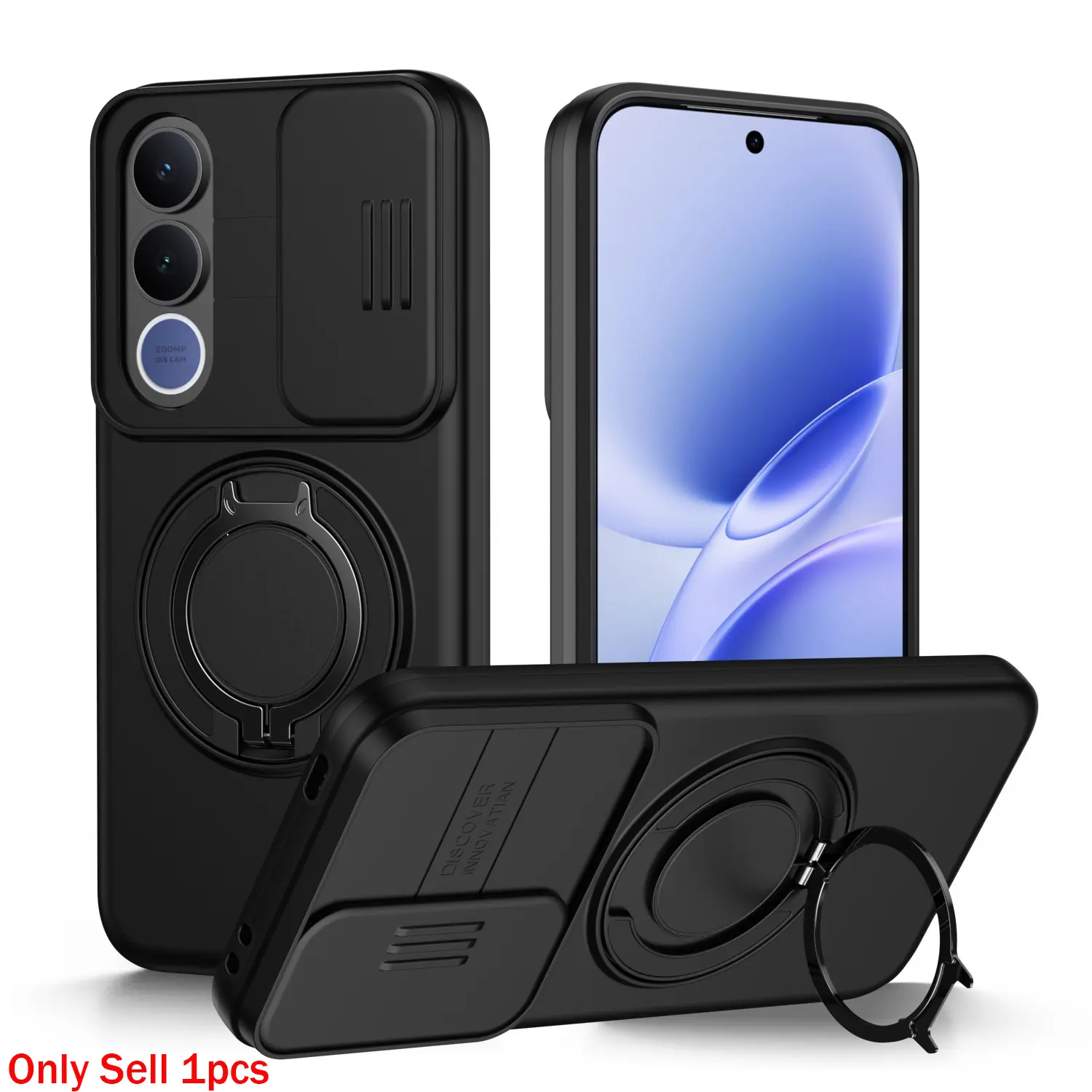 Case for Vivo V70 Fe 5g Armor, Shockproof Anti-Drop, Dust-Resistant, Rotatable Magnetic Ring Stand, Durable for Vivo V70 Fe 5g Phone Case