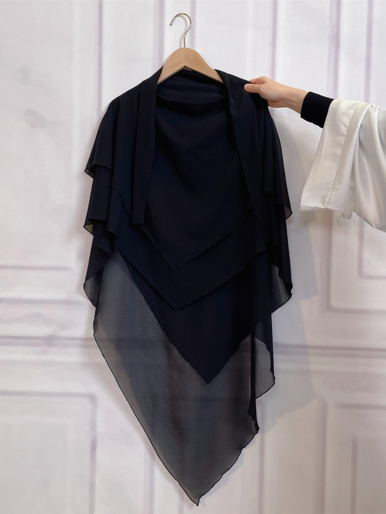 16 Colors Short Chiffon Khimar, Muslim Fashion High-Quality Fabric, Suitable for Adults and Kids, Essential Wear for All Seasons