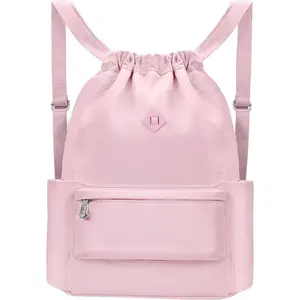 Drawstring Backpack with Wet Pocket Gym Backpack Water-Resistant Cinch String Bag Beach Swim for Women Men(Gift)