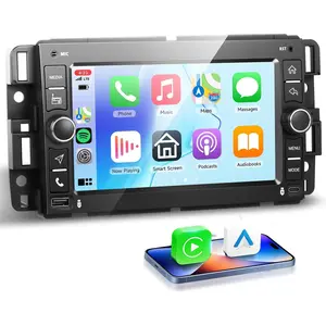 Rimoody Android 15 Carplay Radio Touchscreen Head Unit for GMC Sierra 2007-2013, 4GB+128GB 7-Inch IPS Touchscreen, Wireless CarPlay/Android Auto, EQ, FM/RDS, WiFi, Split Screen, Navigation
