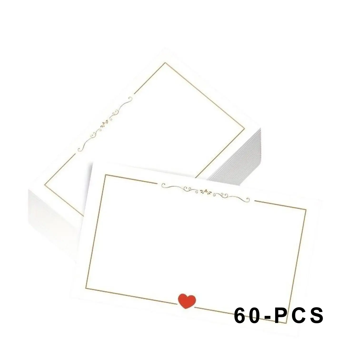 60 Heart Message Cards, Pocket Cards, Business Supplies, Gift Tags, Birthday Cards, School Announcements, Uncoated Thank You Cards