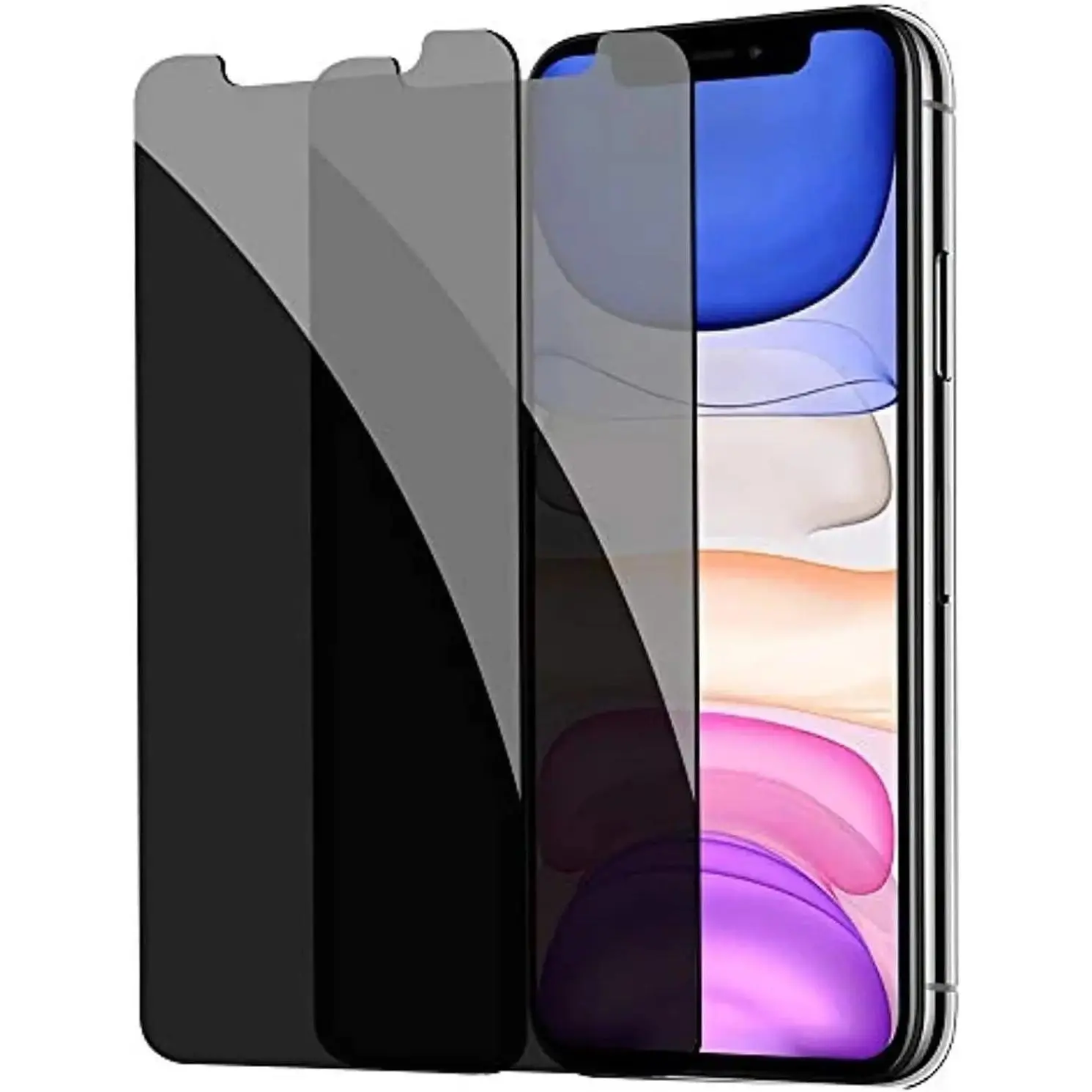[2 Pack]  Screen Protector for  11/XR,  Tempered Glass Anti-Spy Bubble Free Case Friendly Easy Installation Film for  11/XR 6.1 Inch