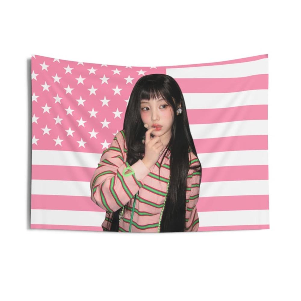 Wonhee Kpop 2D Plane with Pink Flag Design Ideal for Concerts Interior Decor Gifts for Kpop Fans Enhancing Room Aesthetics