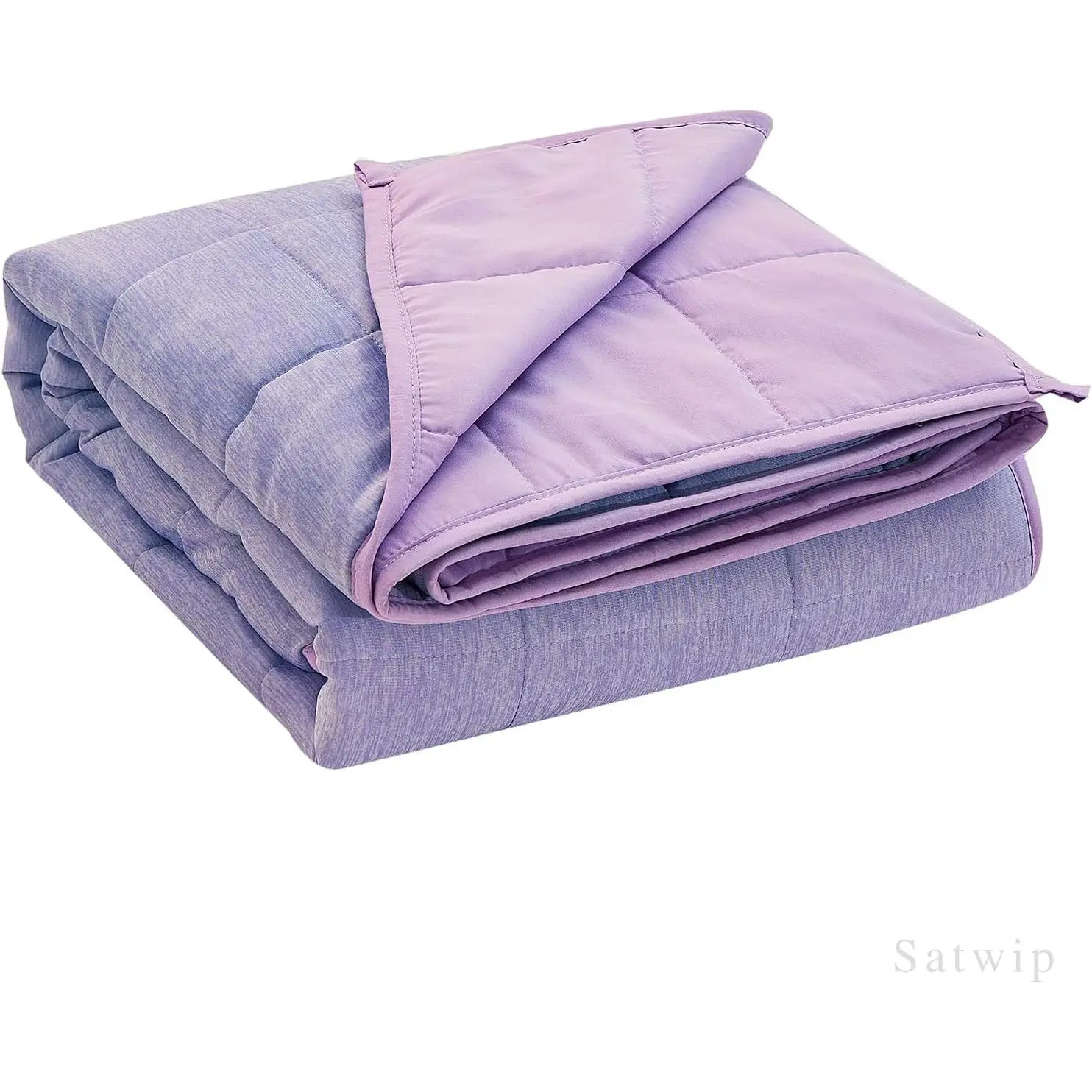 Weighted Blanket Queen Size 15 LBS, Cooling Weighted Blanket for Hot Sleepers, Cool Moire Jersey with Soft Breathable Sanded, 60 x 80 inches 15 Pounds, Purple