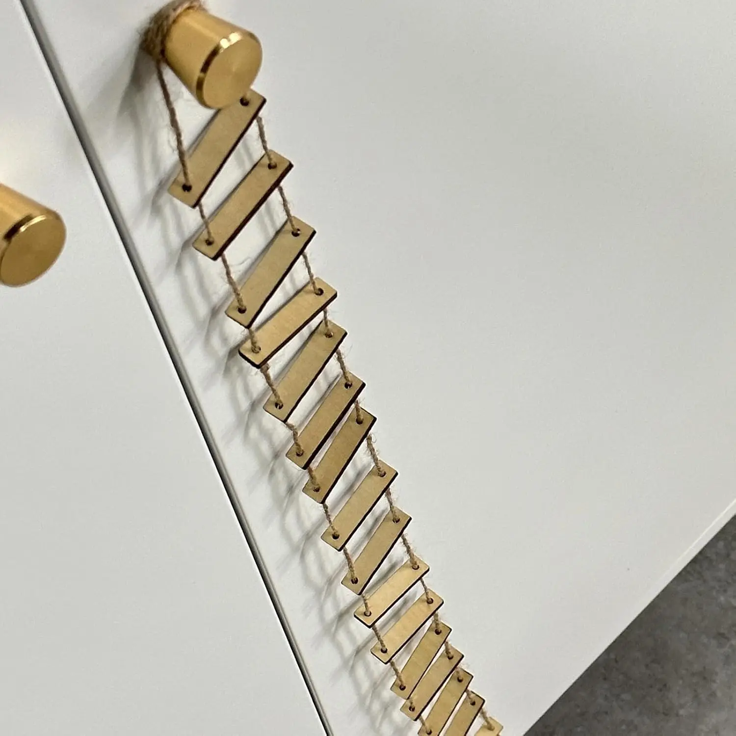 Mini Wooden Rope Ladder for , Miniature Ladder for  Decor, Fairy Gardens, and DIY Crafts,  Accessories, Length 39.37 Inches