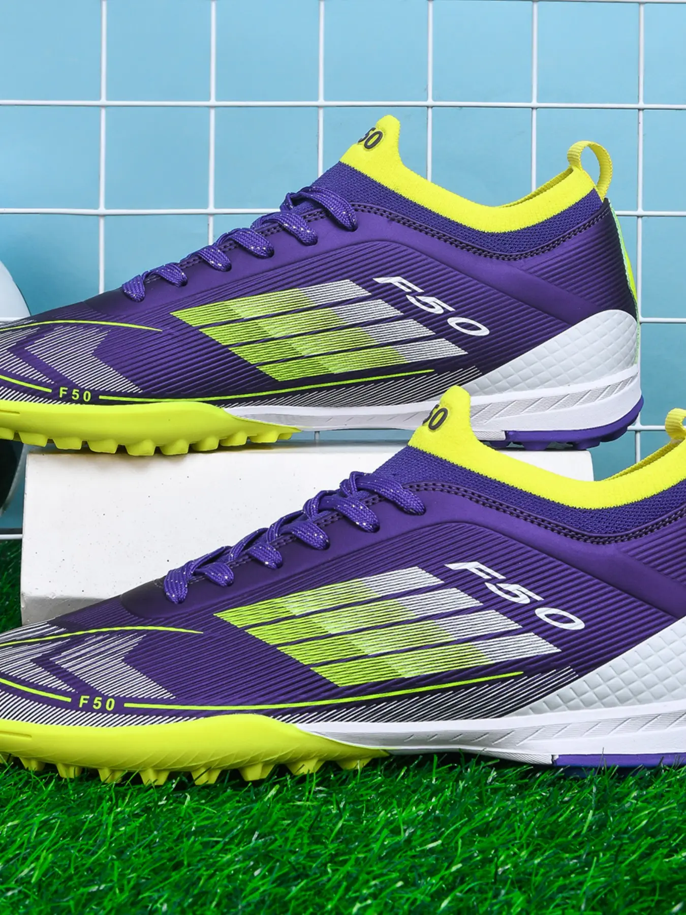 Unisex Soccer Shoes High Top TF Short Studs, Football Shoes Professional Training Boots for Indoor Outdoor, Lightweight Anti-Slip Rubber Sole
