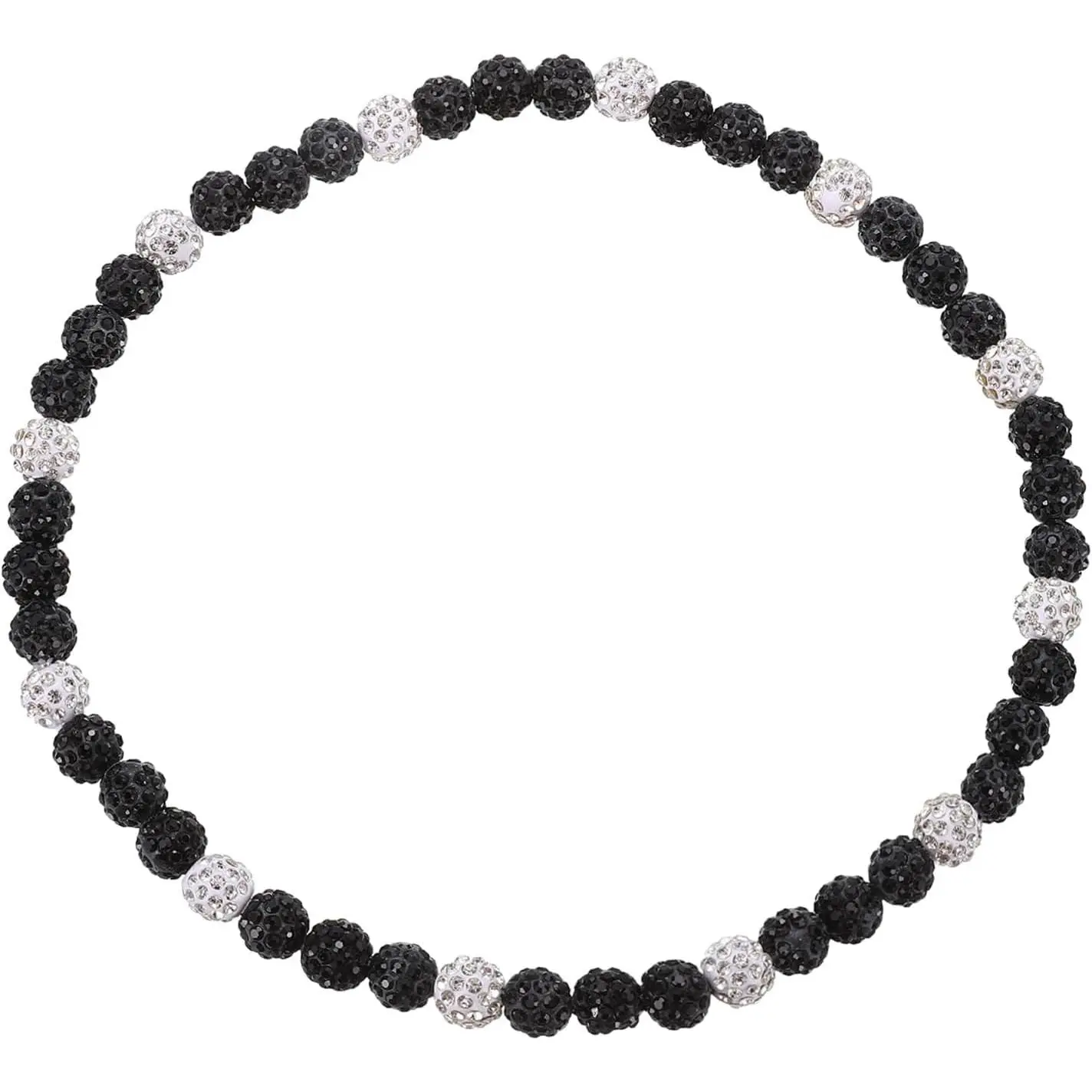 Baseball Bead Necklace, Ice Collection Necklaces Bling Rhinestone Inspired Bead Disco Ball - Fit for (Men/Women/Players/Birthday )