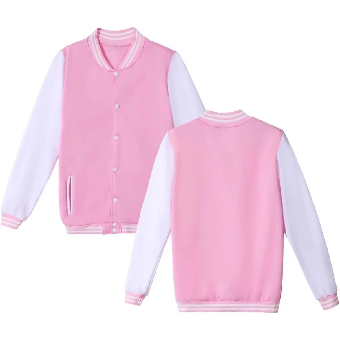 Women's Long-Sleeve Varsity Baseball Coat - Unisex Adult Casual Loose Cardigan with Hem, Men's Track Jacket Option, Coats